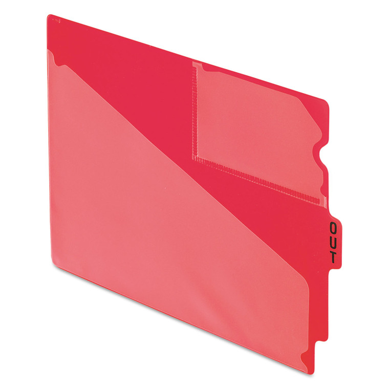 Colored Poly Out Guides With Center Tab, 1/3-Cut End Tab, Out, 8.5 X 11, Red, 50/box - PFX13541