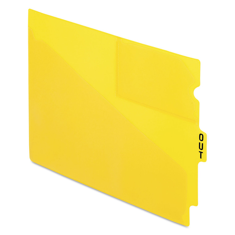 Colored Poly Out Guides With Center Tab, 1/3-Cut End Tab, Out, 8.5 X 11, Yellow, 50/box - PFX13544