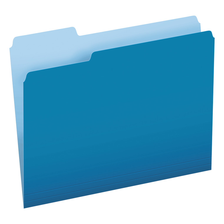 Colored File Folders, 1/3-Cut Tabs, Letter Size, Blue/light Blue, 100/box - PFX15213BLU