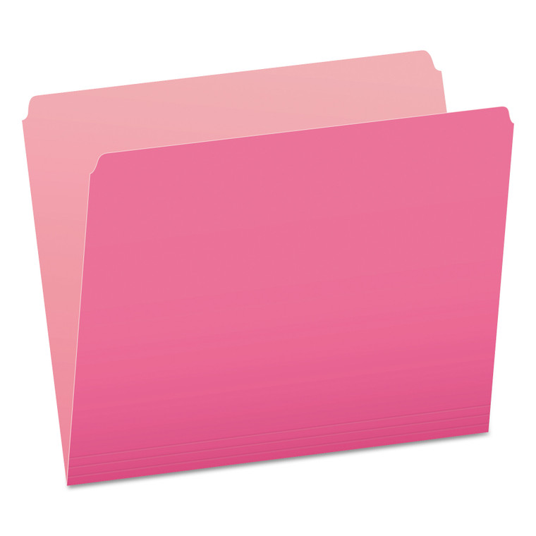 Colored File Folders, Straight Tab, Letter Size, Pink/light Pink, 100/box - PFX152PIN