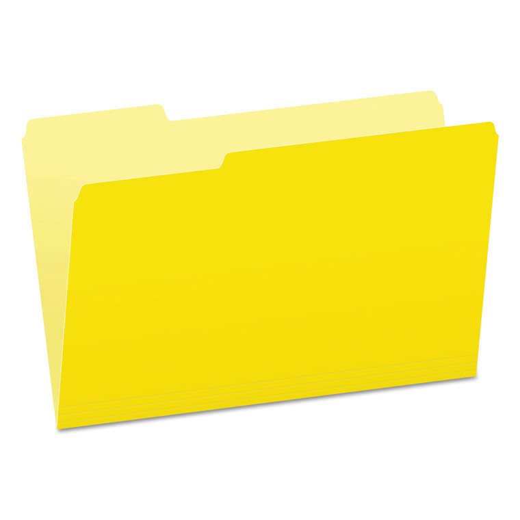 Colored File Folders, 1/3-Cut Tabs, Legal Size, Yellow/light Yellow, 100/box - PFX15313YEL