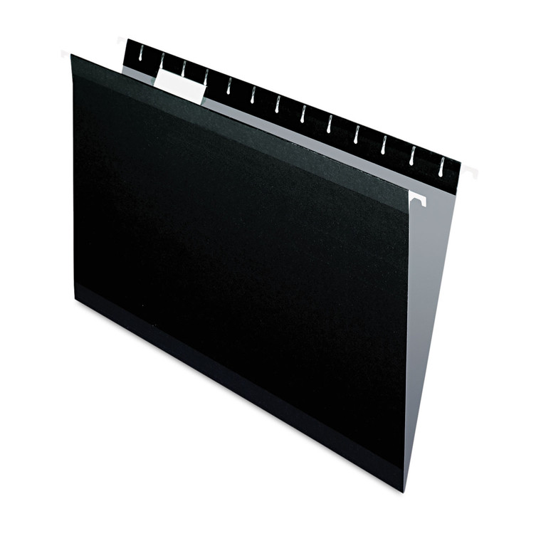 Colored Reinforced Hanging Folders, Legal Size, 1/5-Cut Tab, Black, 25/box - PFX415315BLA