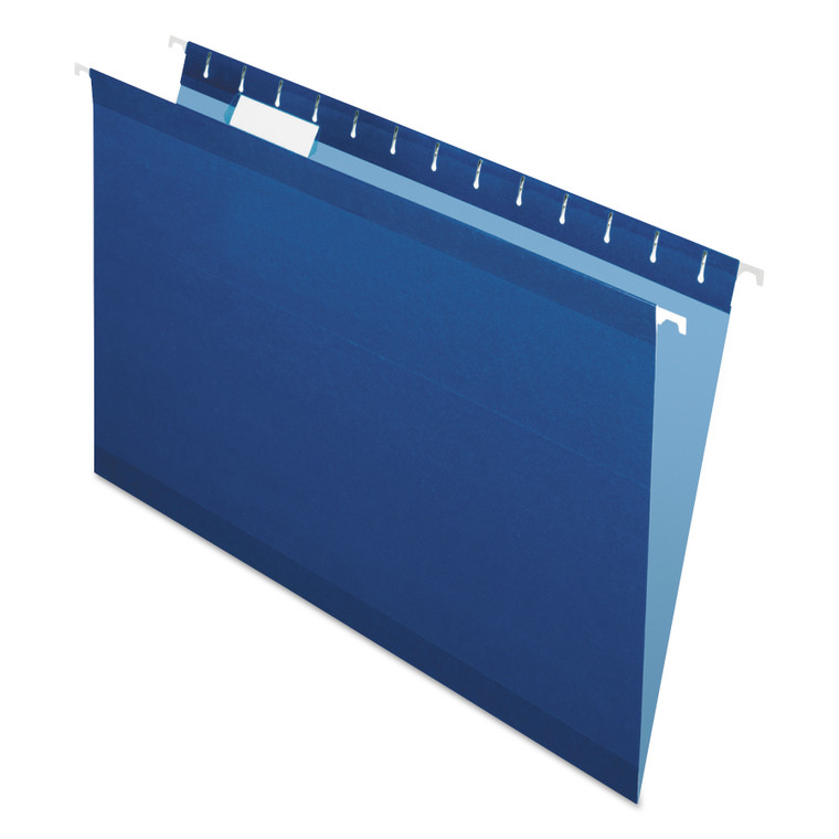 Colored Reinforced Hanging Folders, Legal Size, 1/5-Cut Tab, Navy, 25/box - PFX415315NAV