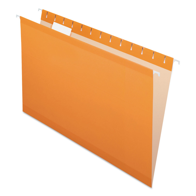 Colored Reinforced Hanging Folders, Legal Size, 1/5-Cut Tab, Orange, 25/box - PFX415315ORA