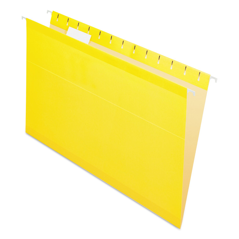 Colored Reinforced Hanging Folders, Legal Size, 1/5-Cut Tab, Yellow, 25/box - PFX415315YEL