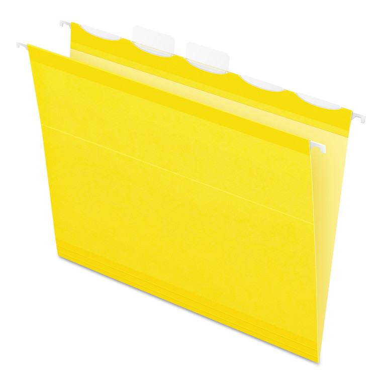 Ready-Tab Colored Reinforced Hanging Folders, Letter Size, 1/5-Cut Tab, Yellow, 25/box - PFX42624