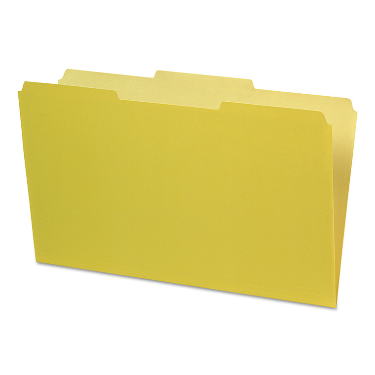 Interior File Folders, 1/3-Cut Tabs, Legal Size, Yellow, 100/box - PFX435013YEL