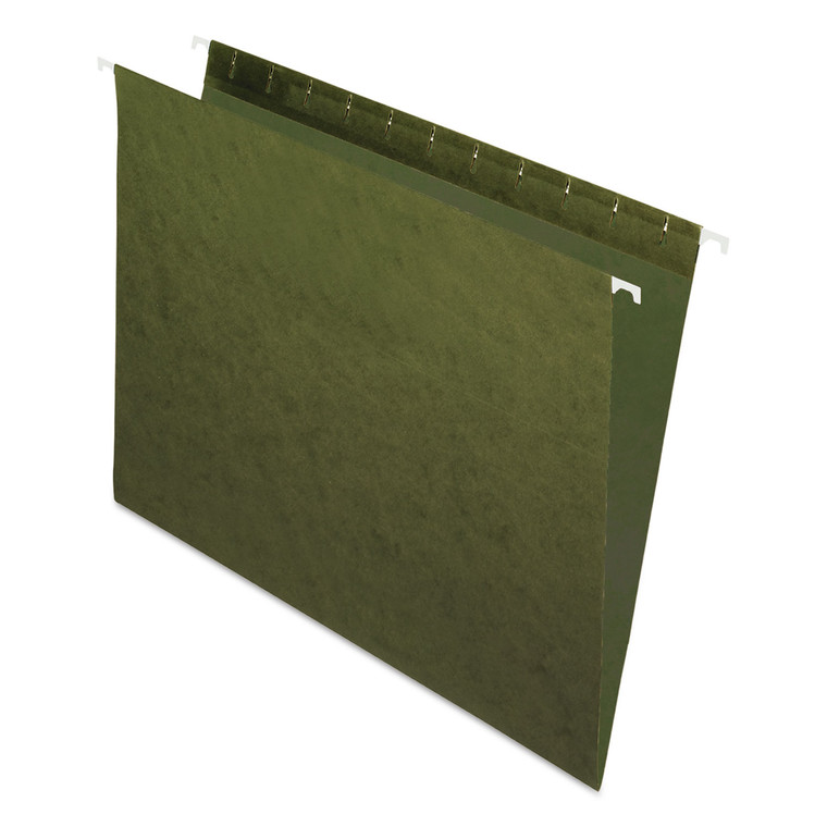 Standard Green Hanging Folders, Letter Size, Straight Tab, Standard Green, 25/box - PFX81600