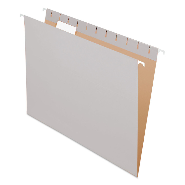 Colored Hanging Folders, Letter Size, 1/5-Cut Tab, Gray, 25/box - PFX81604