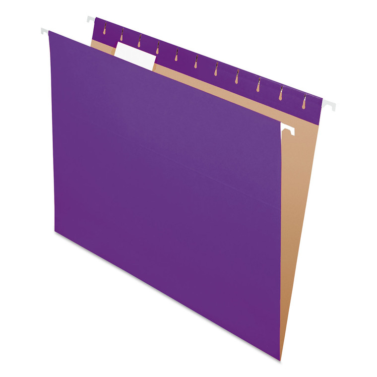 Colored Hanging Folders, Letter Size, 1/5-Cut Tab, Violet, 25/box - PFX81611