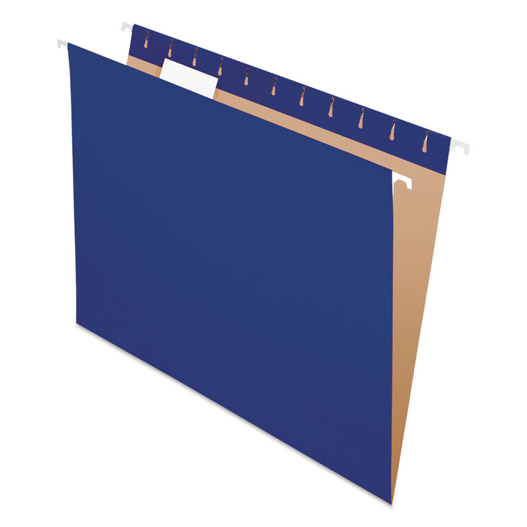 Colored Hanging Folders, Letter Size, 1/5-Cut Tab, Navy, 25/box - PFX81615