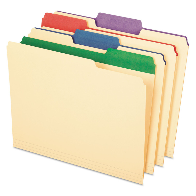 Color Tab File Folders, 1/3-Cut Tabs, Letter Size, Manila, 50/box - PFX84101