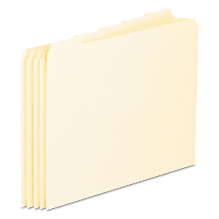 Blank Top Tab File Guides, 1/5-Cut Top Tab, Blank, 8.5 X 11, Manila, 100/box - PFXEN205