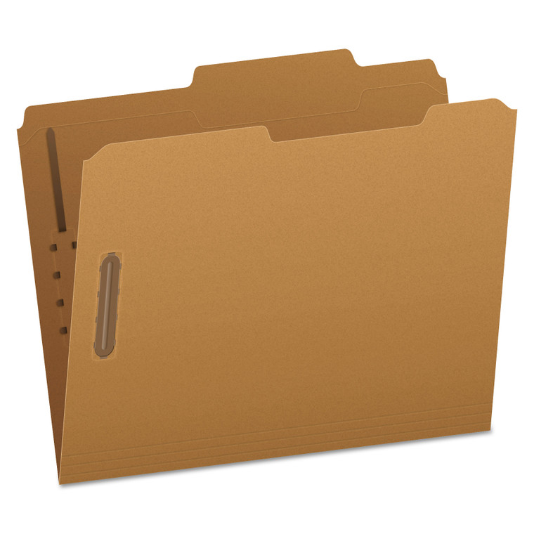 Kraft Folders With Two Fasteners, 2/5-Cut Tabs, Right Of Center, Letter Size, Kraft, 50/box - PFXFK213