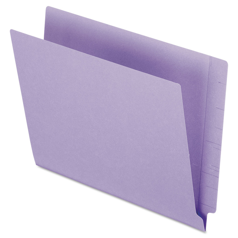 Colored End Tab Folders With Reinforced 2-Ply Straight Cut Tabs, Letter Size, Purple, 100/box - PFXH110DPR