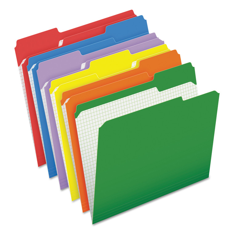 Double-Ply Reinforced Top Tab Colored File Folders, 1/3-Cut Tabs, Letter Size, Assorted, 100/box - PFXR15213ASST
