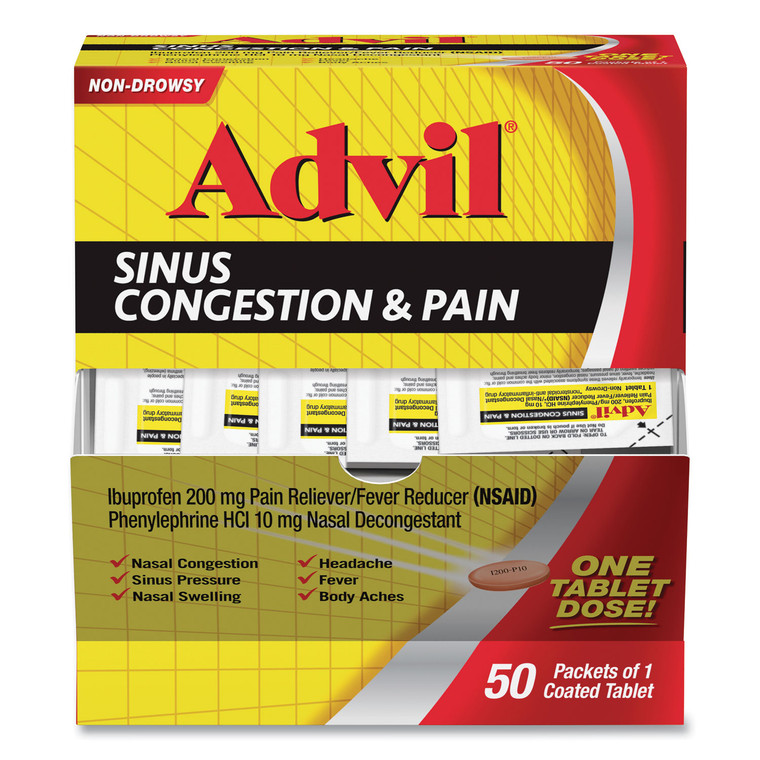 Sinus Congestion And Pain Relief, 50/box - PFYBXAVSCP50BX