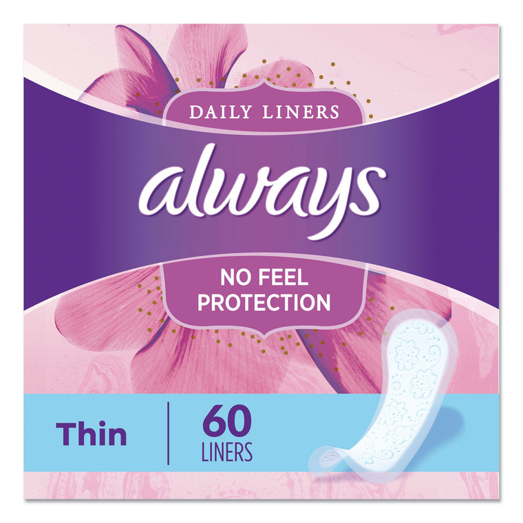 Thin Daily Panty Liners, 60/pack, 12 Pack/carton - PGC08282