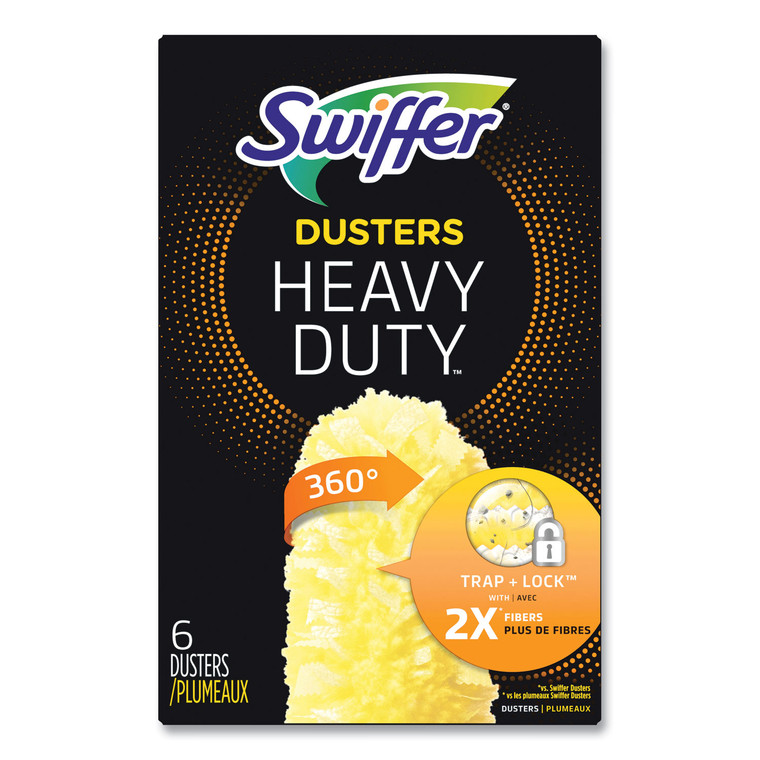 Heavy Duty Dusters Refill, Dust Lock Fiber, Yellow, 6/box, 4 Boxes/carton - PGC21620CT