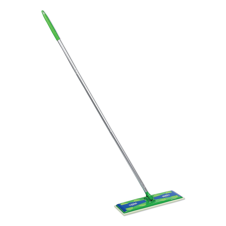 Sweeper Mop, 17 X 5 White Cloth Head, 46" Green/silver Aluminum/plastic Handle, 3/carton - PGC37108