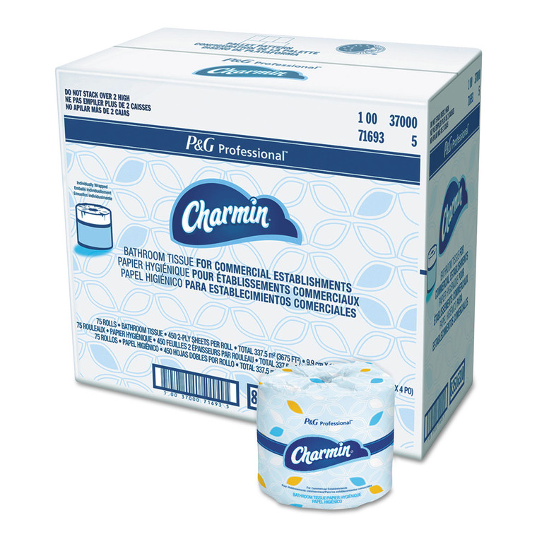 Commercial Bathroom Tissue, Septic Safe, Individually Wrapped, 2-Ply, White, 450 Sheets/roll, 75 Rolls/carton - PGC71693