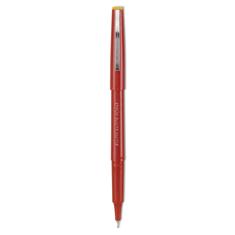 Razor Point Fine Line Porous Point Pen, Stick, Extra-Fine 0.3 Mm, Red Ink, Red Barrel, Dozen - PIL11007