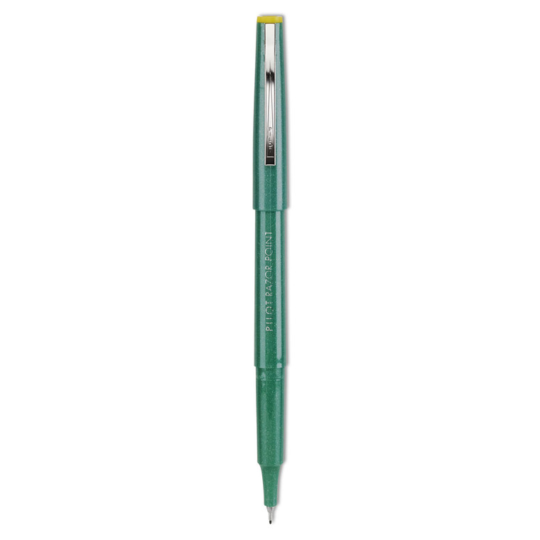 Razor Point Fine Line Porous Point Pen, Stick, Extra-Fine 0.3 Mm, Green Ink, Green Barrel, Dozen - PIL11010