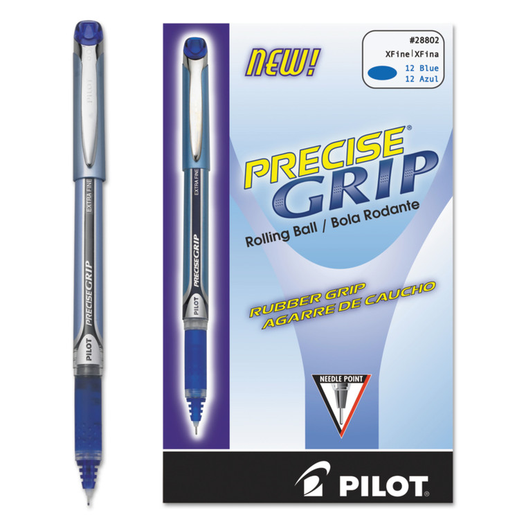 Precise Grip Roller Ball Pen, Stick, Extra-Fine 0.5 Mm, Blue Ink, Blue Barrel - PIL28802