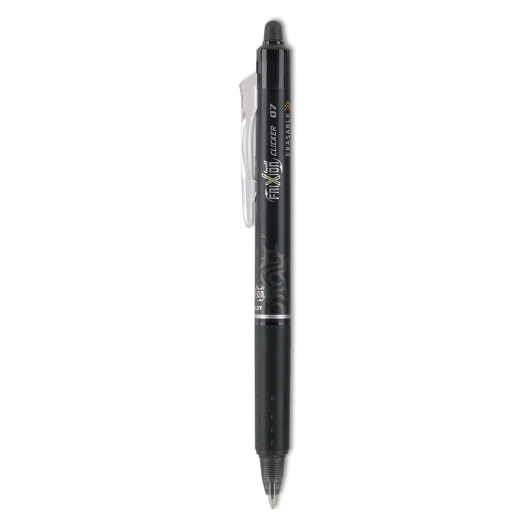 Frixion Clicker Erasable Gel Pen, Retractable, Fine 0.7 Mm, Black Ink, Black Barrel - PIL31450