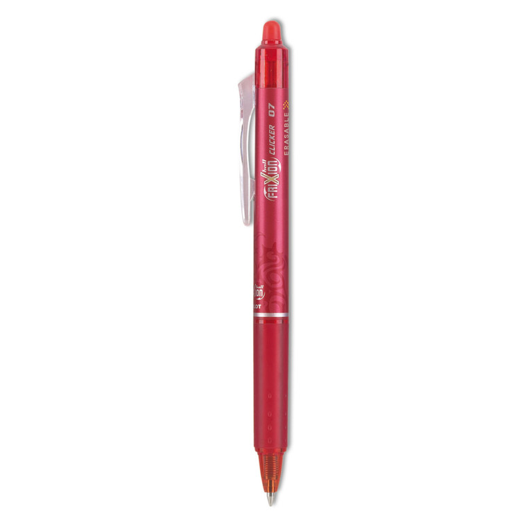 Frixion Clicker Erasable Gel Pen, Retractable, Fine 0.7 Mm, Red Ink, Red Barrel - PIL31452