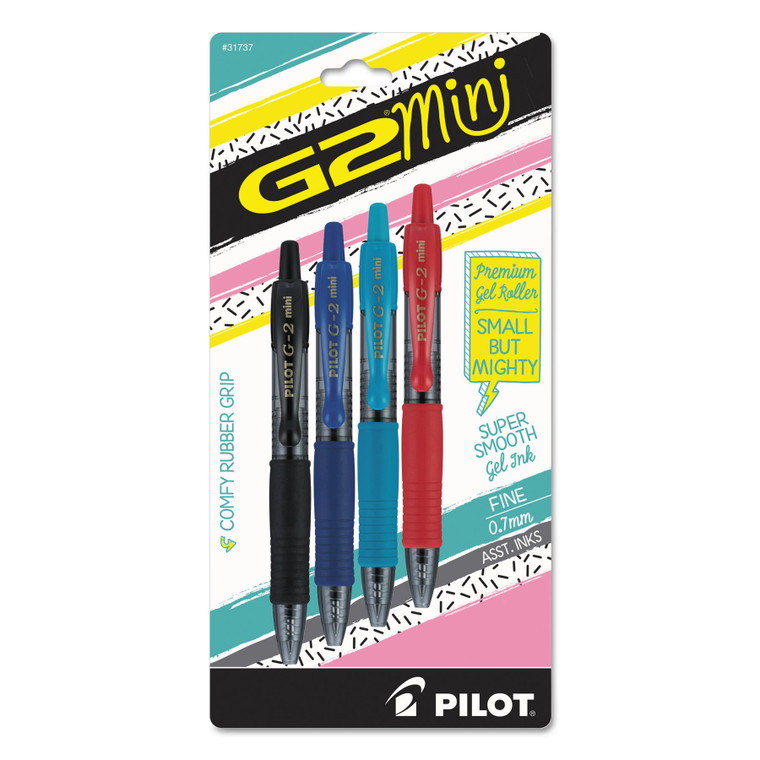 G2 Mini Gel Pen, Retractable, Fine 0.7 Mm, Assorted Ink And Barrel Colors, 4/pack - PIL31737