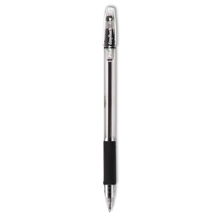 Easytouch Ballpoint Pen, Stick, Fine 0.7 Mm, Black Ink, Clear Barrel, Dozen - PIL32001