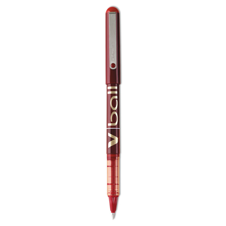 Vball Liquid Ink Roller Ball Pen, Stick, Fine 0.7 Mm, Red Ink, Red Barrel, Dozen - PIL35114