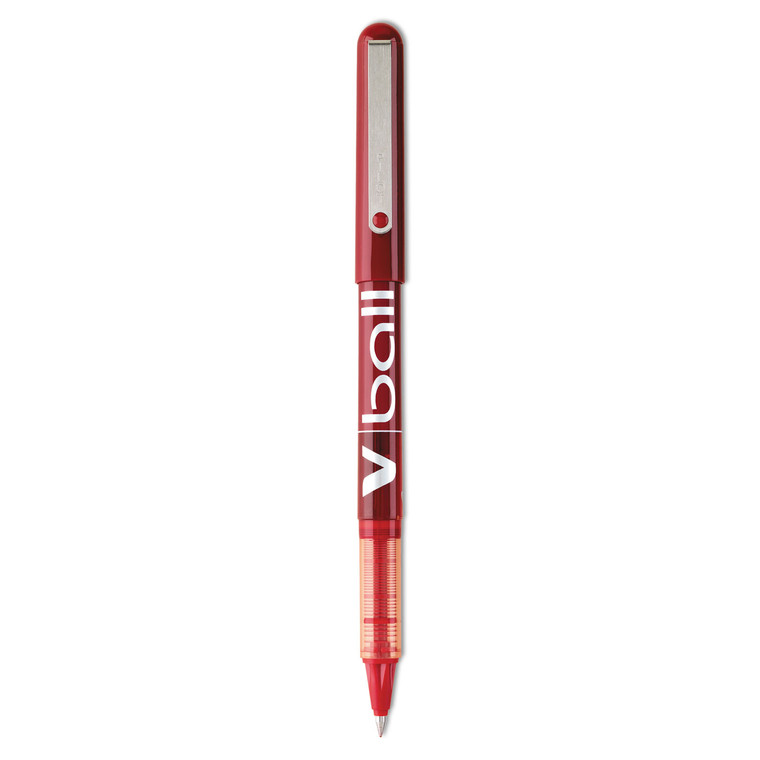 Vball Liquid Ink Roller Ball Pen, Stick, Extra-Fine 0.5 Mm, Red Ink, Red Barrel, Dozen - PIL35202