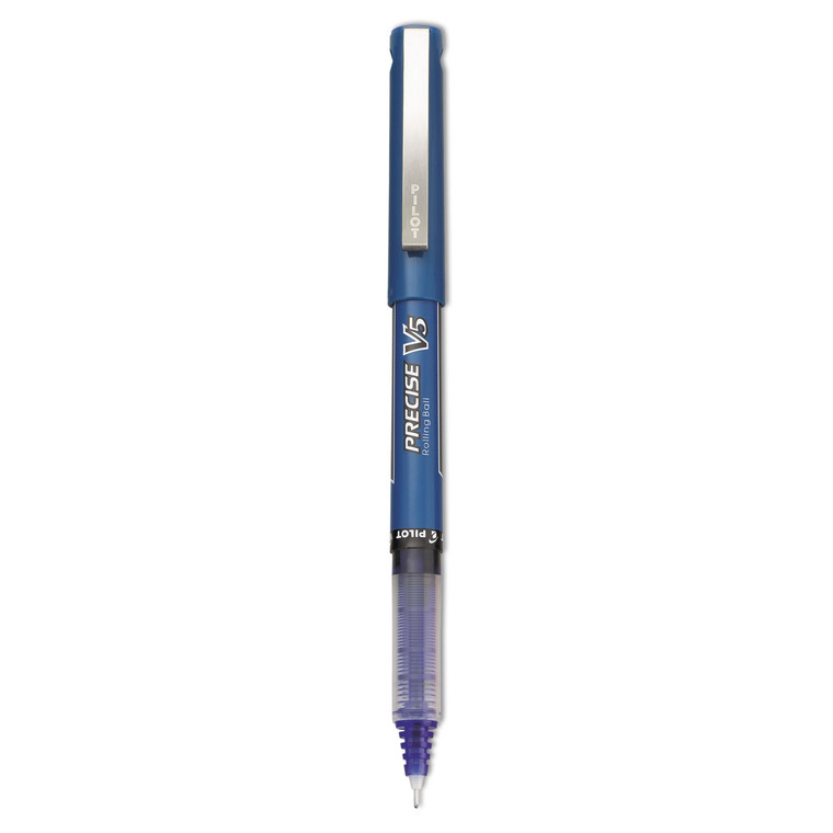 Precise V5 Roller Ball Pen, Stick, Extra-Fine 0.5 Mm, Blue Ink, Blue Barrel, Dozen - PIL35335