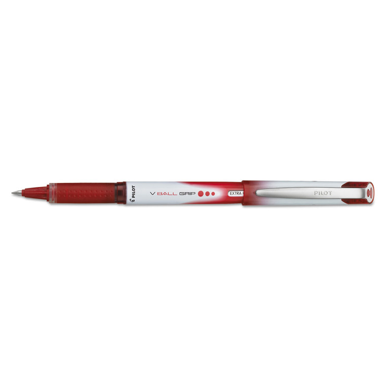 Vball Grip Liquid Ink Roller Ball Pen, Stick, Extra-Fine 0.5 Mm, Red Ink, Red/white Barrel - PIL35472