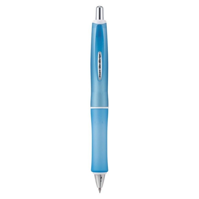 Dr. Grip Frosted Advanced Ink Ballpoint Pen, Retractable, Medium 1 Mm, Black Ink, Blue Barrel - PIL36253