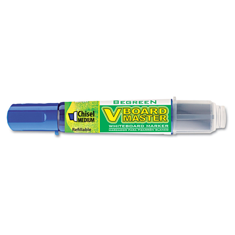 BeGreen V Board Master Dry Erase Marker, Medium Chisel Tip, Blue - PIL43915