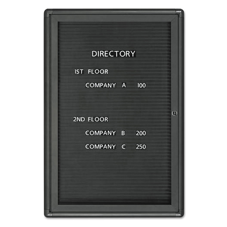 Enclosed Magnetic Directory, 24 X 36, Black Surface, Graphite Aluminum Frame - QRT2963LM