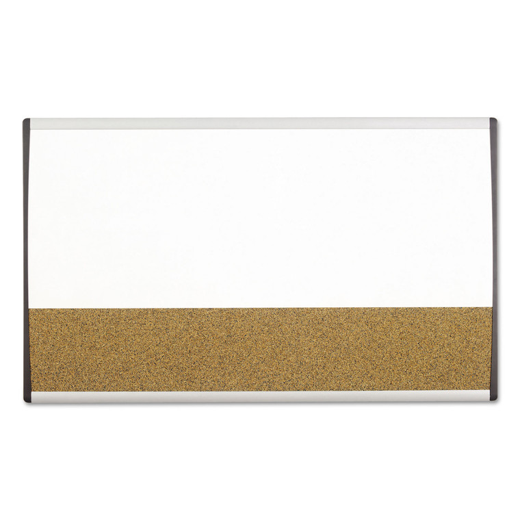 Magnetic Dry-Erase/cork Board, 18 X 30, White Surface, Silver Aluminum Frame - QRTARCCB3018