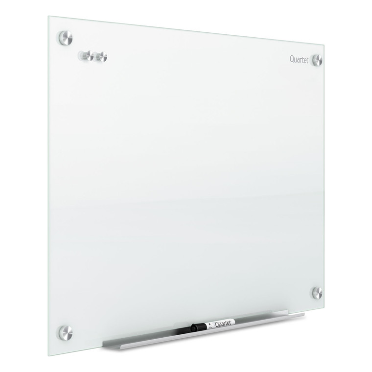 Infinity Magnetic Glass Marker Board, 24 X18, White - QRTG2418W