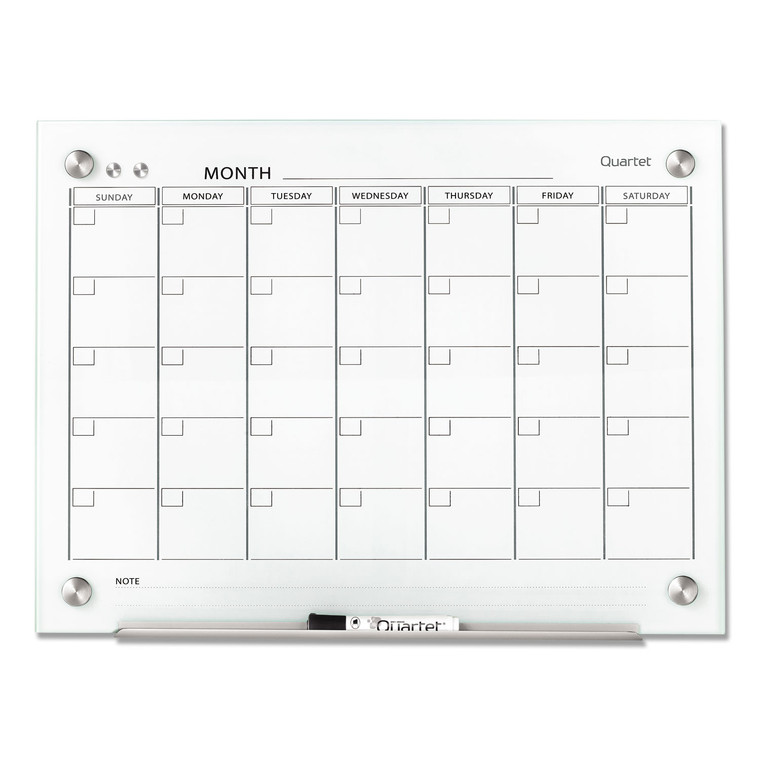 Infinity Magnetic Glass Calendar Board, 24 X 18 - QRTGC2418F