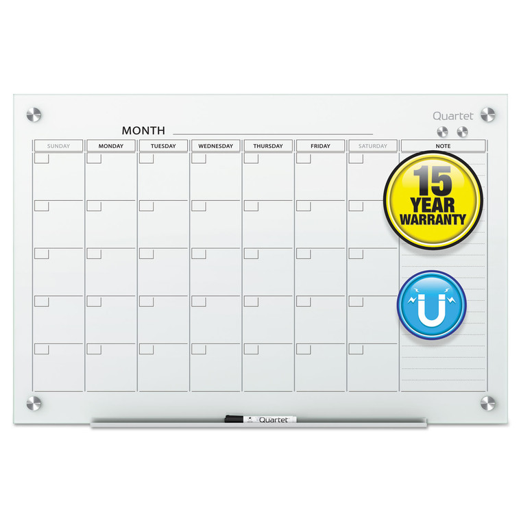 Infinity Magnetic Glass Calendar Board, 48 X 36 - QRTGC4836F
