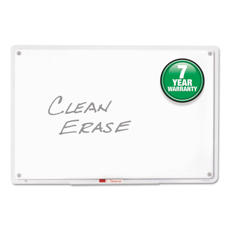 Iq Total Erase Board, 11 X 7, White, Clear Frame - QRTTM1107