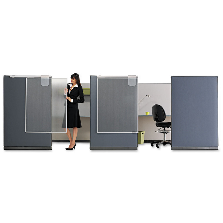 Workstation Privacy Screen, 36w X 48d, Translucent Clear/silver - QRTWPS1000