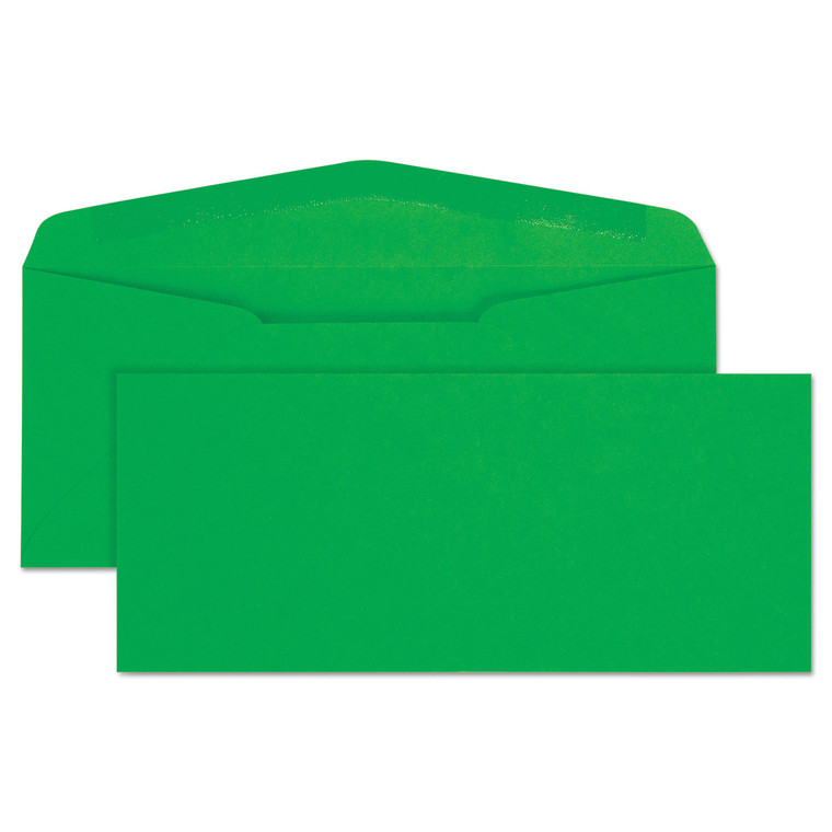 Colored Envelope, #10, Commercial Flap, Gummed Closure, 4.13 X 9.5, Green, 25/pack - QUA11135