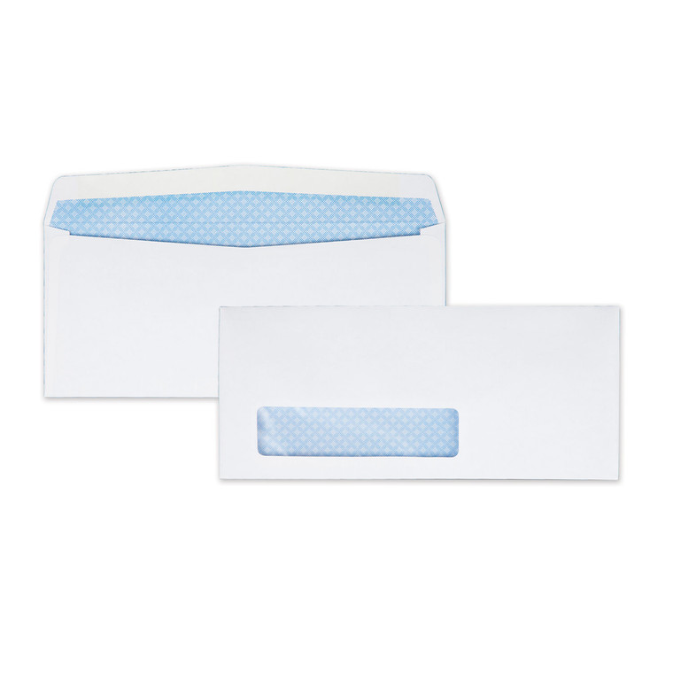 Window Envelope, #9, Commercial Flap, Gummed Closure, 3.88 X 8.88, White, 500/box - QUA21212