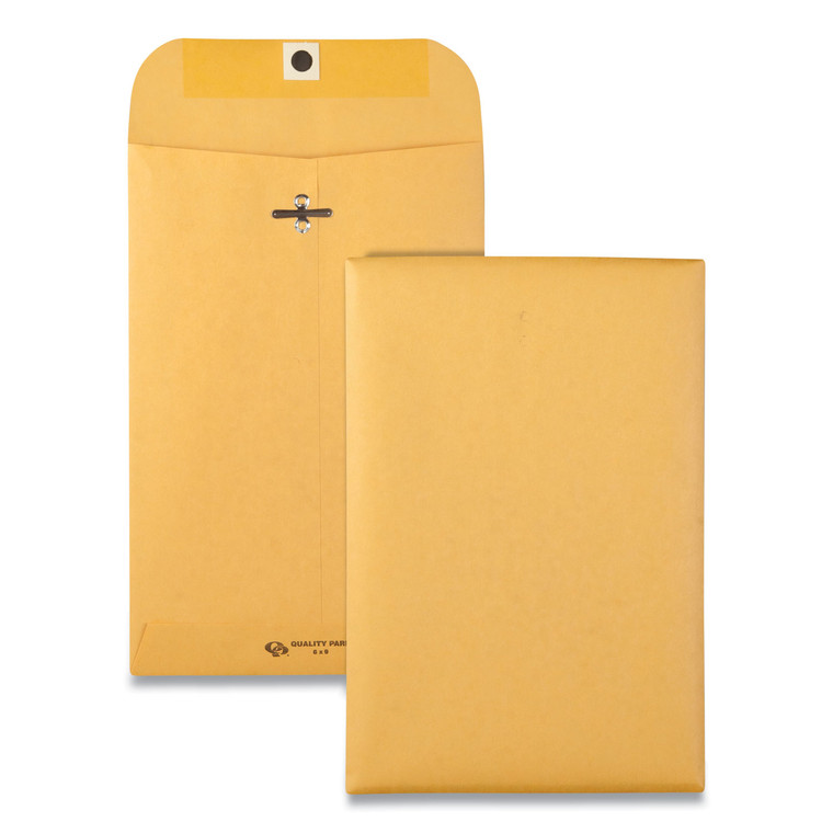 Clasp Envelope, #55, Square Flap, Clasp/gummed Closure, 6 X 9, Brown Kraft, 500/carton - QUA37555