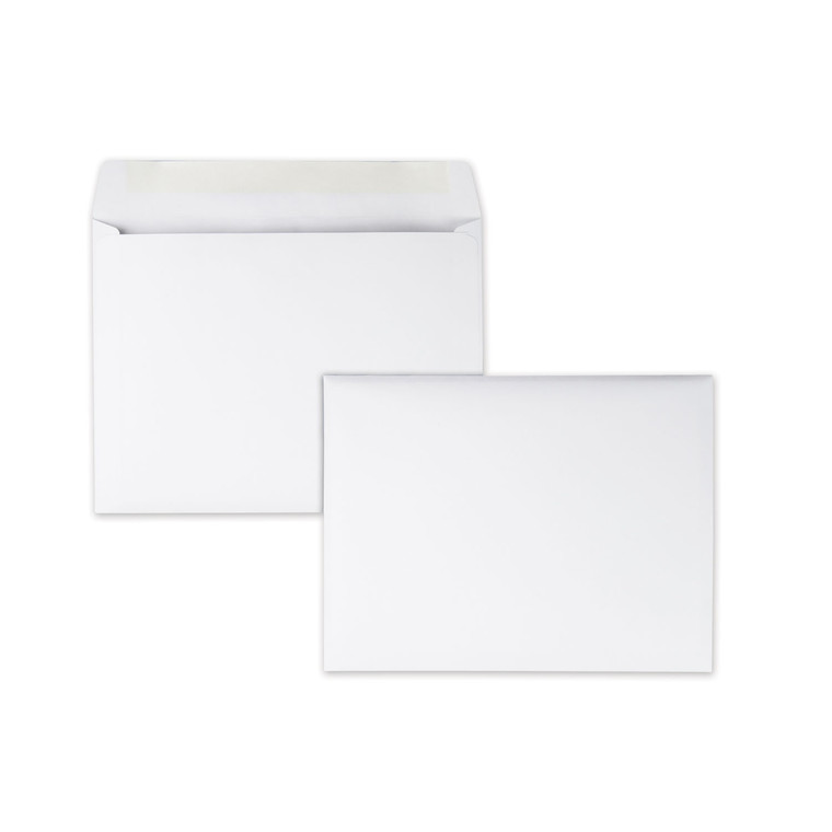 Open-Side Booklet Envelope, #10 1/2, Hub Flap, Gummed Closure, 9 X 12, White, 100/box - QUA37693