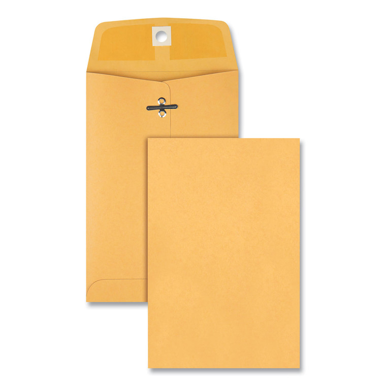 Clasp Envelope, #35, Squar Flap, Clasp/gummed Closure, 5 X 7.5, Brown Kraft, 100/box - QUA37835